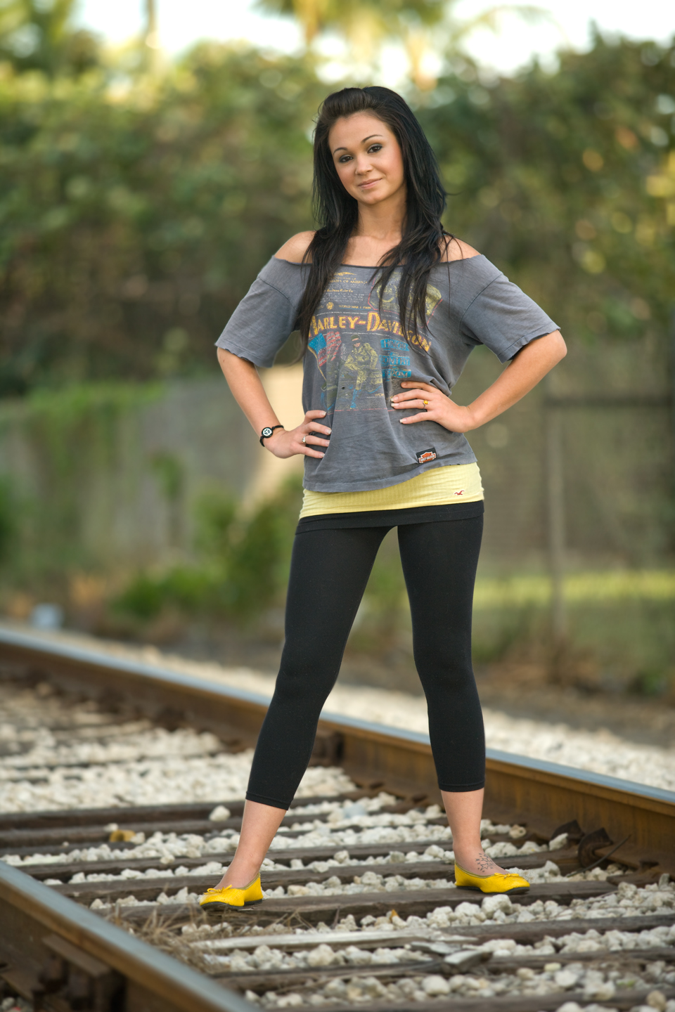 Train Tracks Photo Shoot Heather on railroad tracks